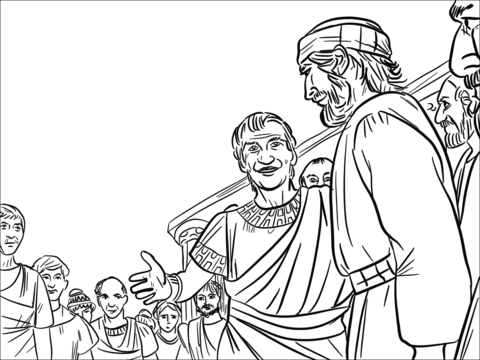 Peter Meets Cornelius Coloring Page